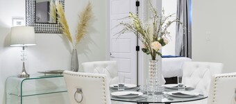 Modern & Elegant Executive Suite near Refinery Row. Office Desk + Kitchen