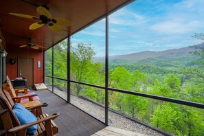 Terrace/patio - Smoky Mountain Condo with Scenic Views, Pool, & Fireplace – 10 Min to Downtown (Gatlinburg)