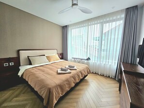 Deluxe Apartment, 1 Bedroom, Balcony, City View | In-room safe, desk, laptop workspace, soundproofing - Wins Residences Hanoi (Ngoc Ha ward)