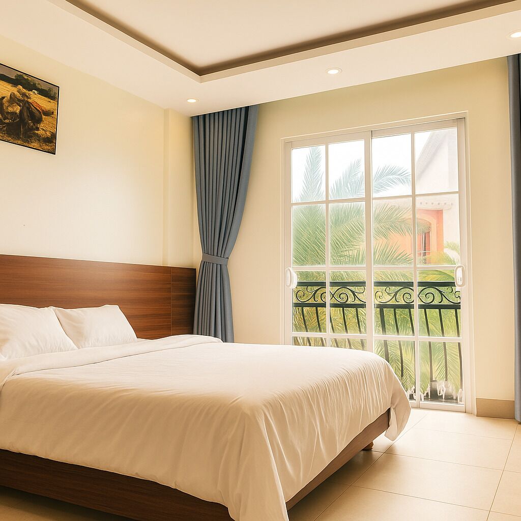 Quarto casal standard, vista para a cidade | Escrivaninha, Wi-Fi de cortesia, roupa de cama