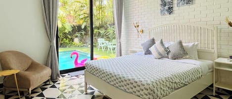 วิลล่า, ระเบียง, วิวสวน | Wi-Fi ฟรี, ผ้าปูที่นอน