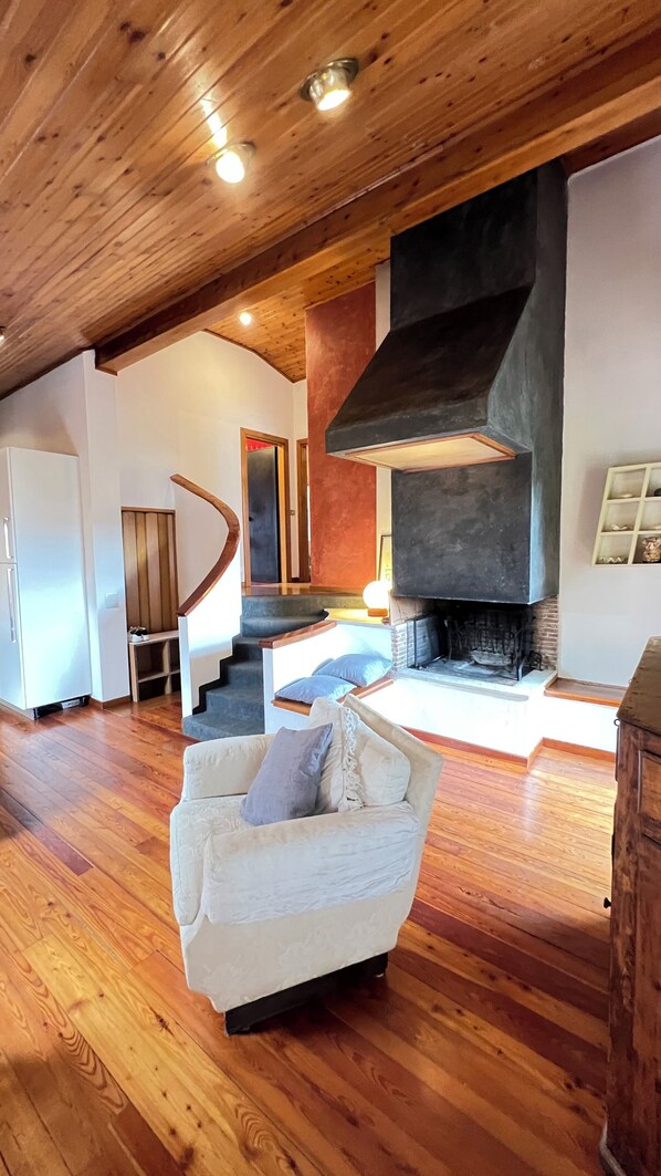 TV, fireplace - Stylish spacious private attic apartment ideally located in Castelfranco Veneto (Castelfranco Veneto)