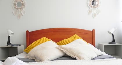 Centrally located, lighted and cozy shelter.