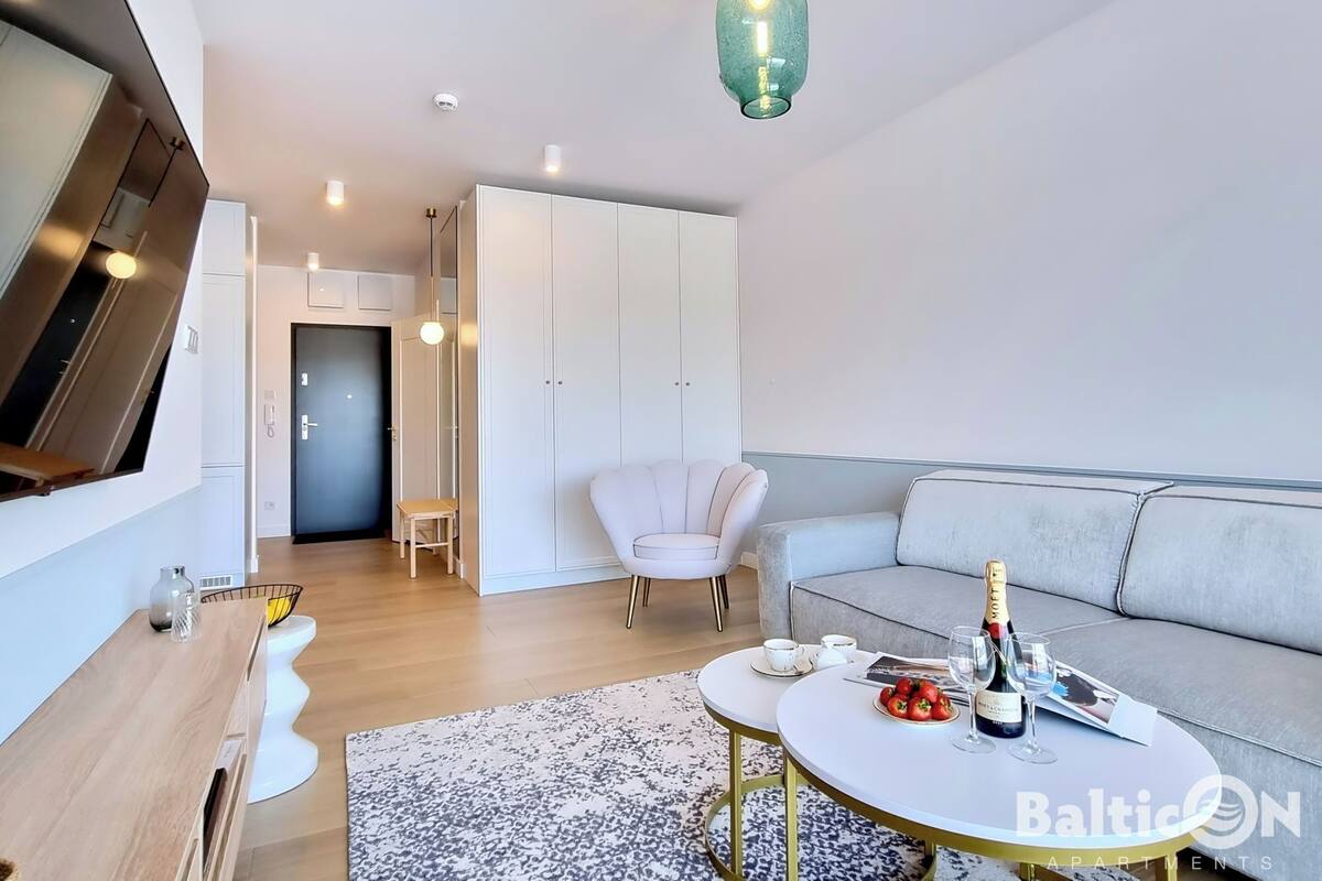 Classic Apartment, Courtyard View (A305) | Living area | 40-inch Smart TV with digital channels