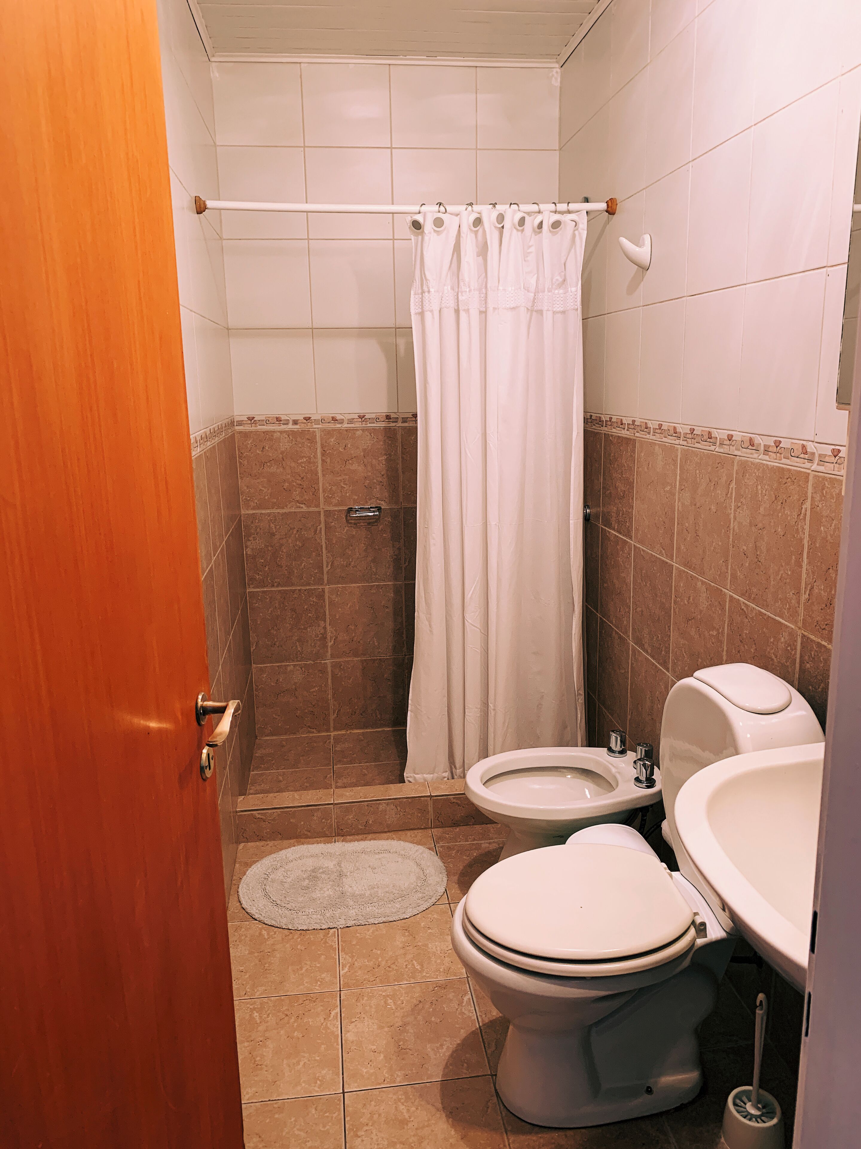 Regadera, secadora de cabello, bidet, toallas 