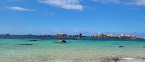 Playa en los alrededores y camastros