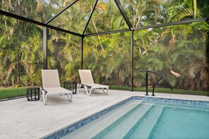 Outdoor pool, a heated pool - Tropical Retreat Naples, FL - Private heated pool & patio with outdoor living (Naples)