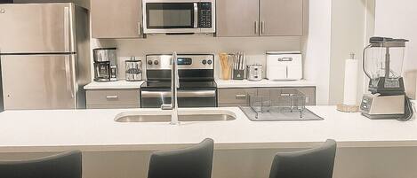 Microwave, oven, stovetop, dishwasher