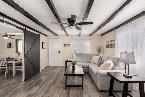 Living room and dining room