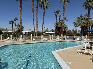 Outdoor pool, a heated pool - Desert Retreat in Rancho Mirage – Bright, Stylish Condo with Resort Amenities (Rancho Mirage)