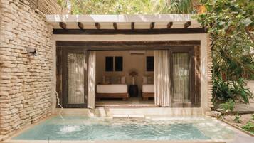 Outdoor pool, pool loungers