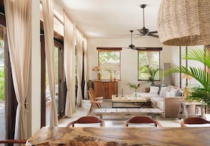 Villa, Beach View, Beachfront | Living room - Casa Chukum 4BR by Aldea Canzul (Tulum)