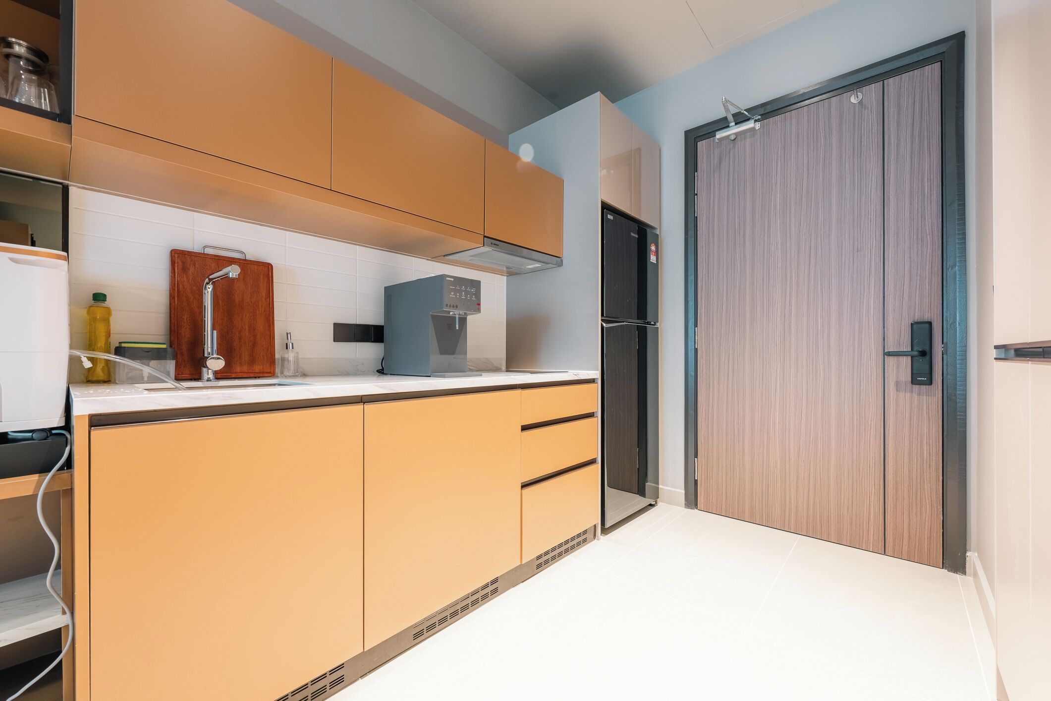 Premium Suite, 2 Bedrooms | Private kitchen | Fridge, stovetop, cleaning supplies