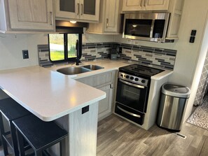 Microwave, oven, stovetop, dishwasher