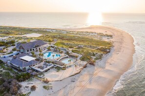 Sun-loungers, beach towels - Steps to the Beach: 6BR Gem / Ocean Views / BHI + Shoals Club / 2 Carts (Bald Head Island)