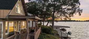 Lakefront Cottage with Stunning Sunset Views at Indian Lake!