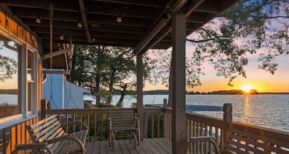 Lakefront Cottage with Stunning Sunset Views at Indian Lake!