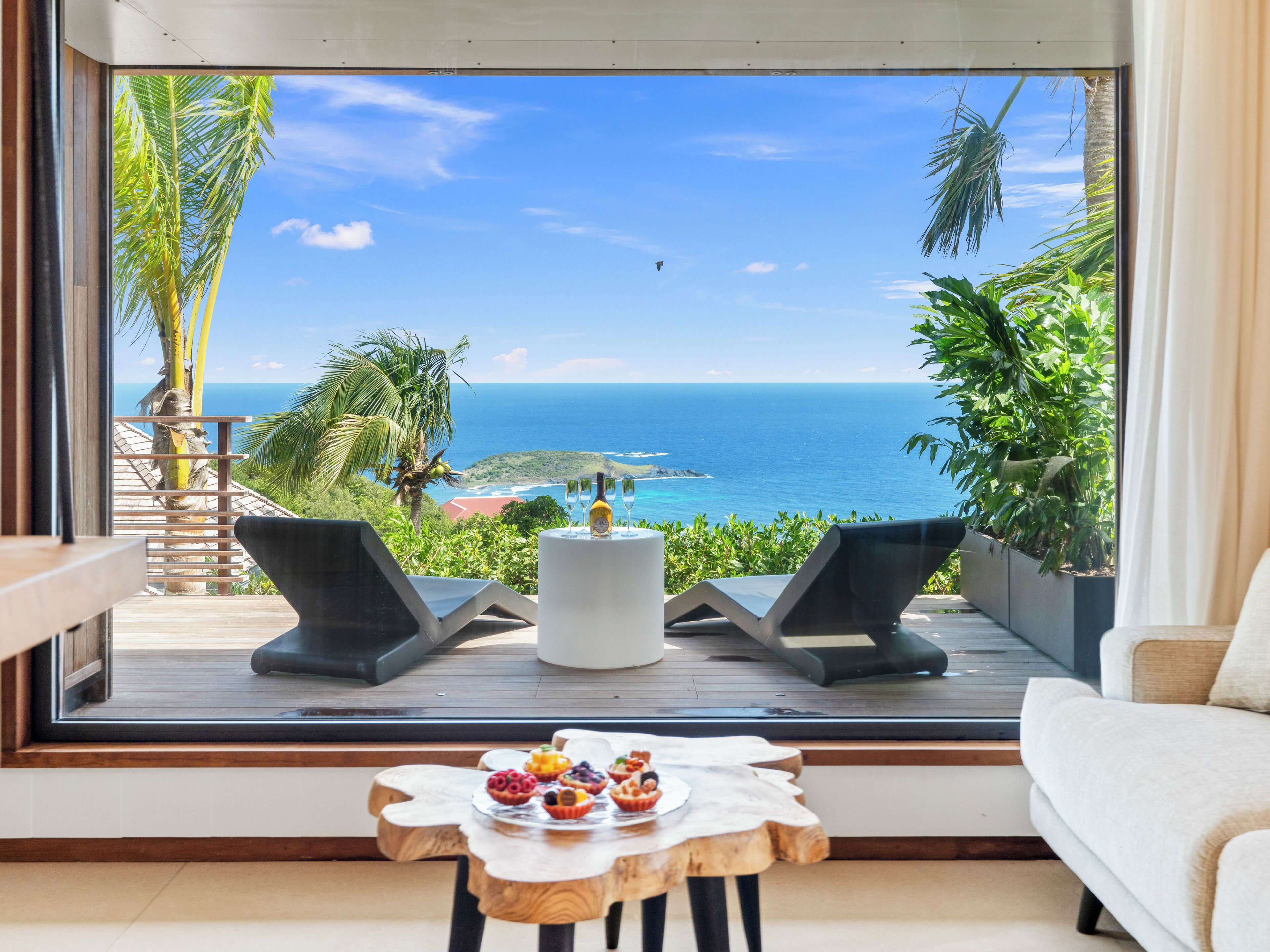 Deluxe-Bungalow, Meerblick | Zimmersafe, Bügeleisen/Bügelbrett, kostenloses WLAN, Bettwäsche