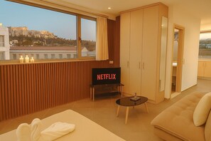 TV - Parthenon Portrait Lux Apartment with Unforgettable View from Your Bed (Athina)
