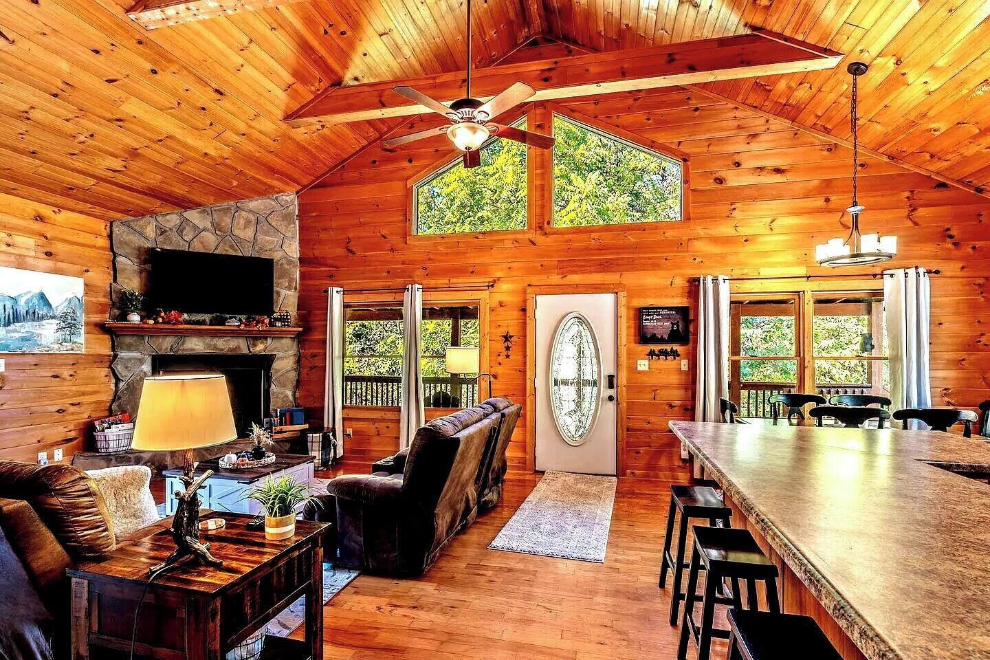 Smart TV, fireplace, video games