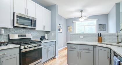 Bright family home near I-90 with office, bar, EV charger, sleeps 6, no pets