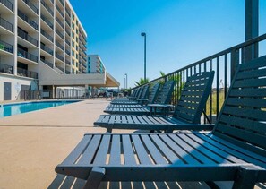 A heated pool - Island Winds West 579 | Next to the HangOut | Beachfront | My Beach Getaways (Gulf Shores)