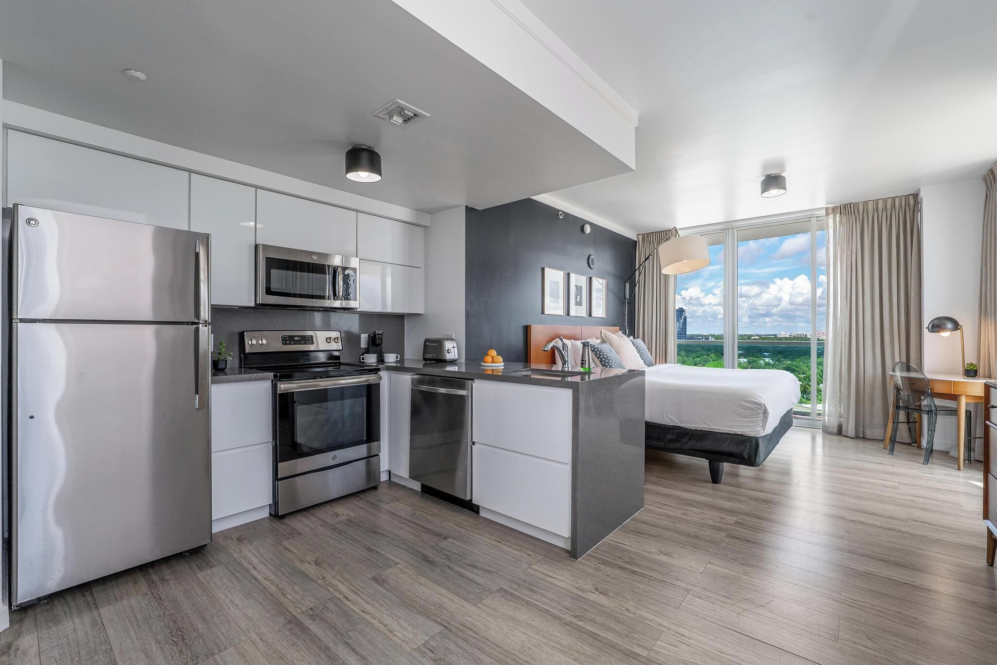 Desk, iron/ironing board, travel crib, free WiFi