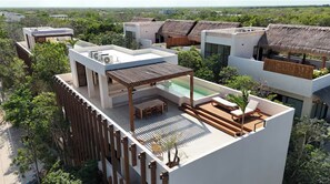 Outdoor dining - Charming boho-chic studio with kitchen and pool (Tulum)