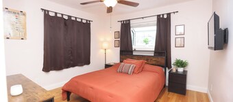 Safe and luxurious home with a garage on quiet street; close to major highways.