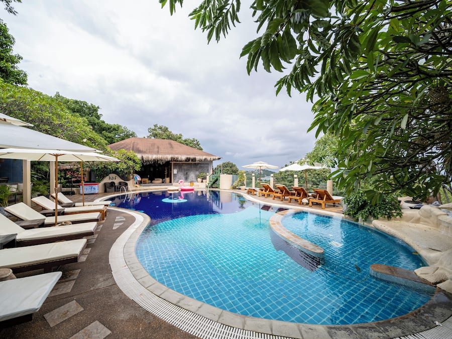 Outdoor pool, open 10:00 AM to 10:00 PM, pool umbrellas, sun loungers