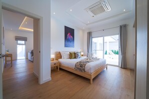 Villa, 3 Bedrooms, Private Pool, Pool View | In-room safe, blackout drapes, iron/ironing board, free WiFi