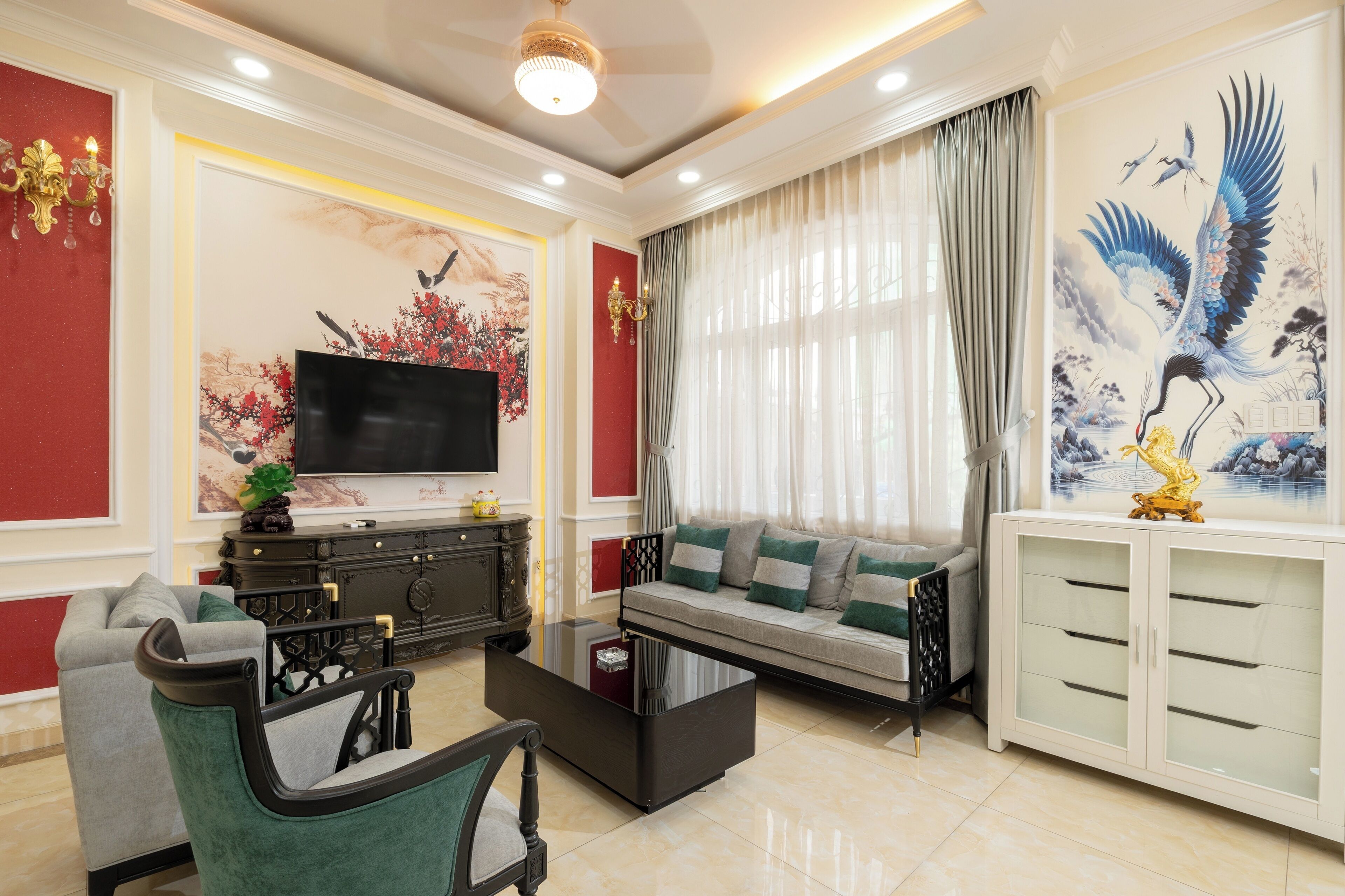 Villa Grand, 5 habitaciones, Acceso al salón del club, vistas al jardín | Sábanas de algodón egipcio y ropa de cama de alta calidad