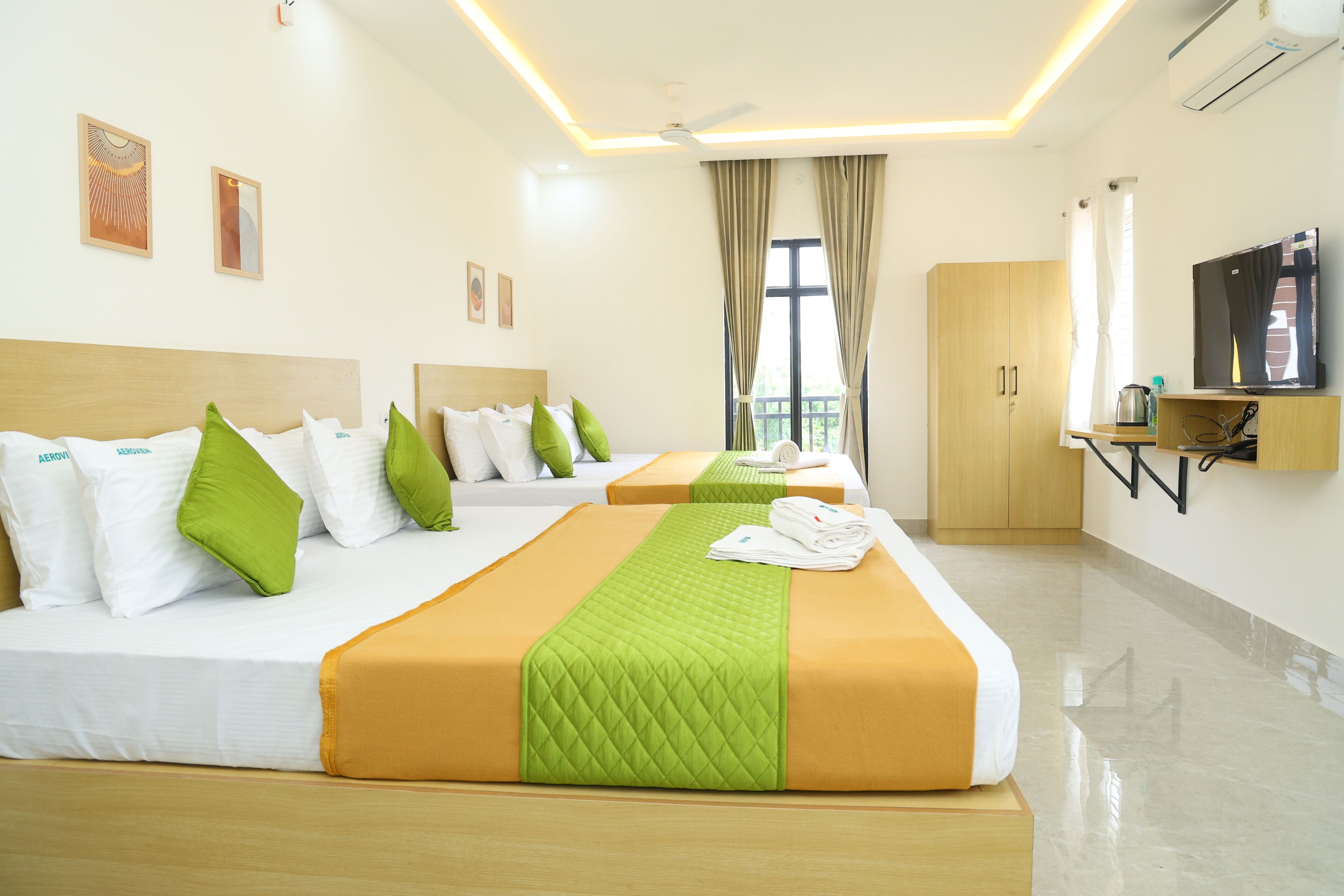 Family Quadruple Room, Mountain View | Desk, laptop workspace, free WiFi