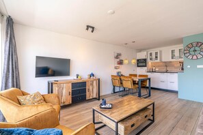 Apartment | Living room - Comfortable and Modern Furnished 4-person Apartment (De Koog)