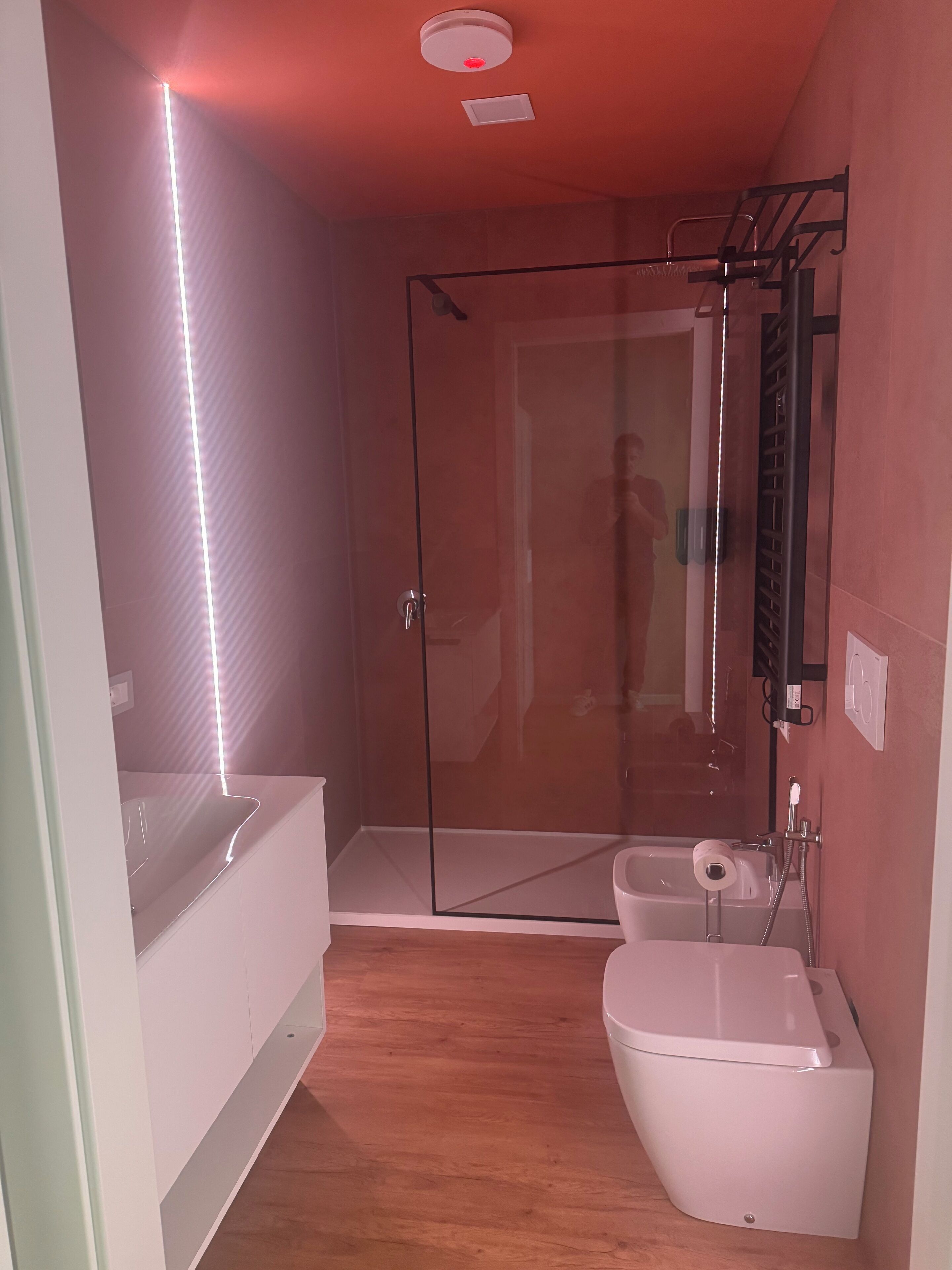 Dusche, Haartrockner, Bidet, Handtücher