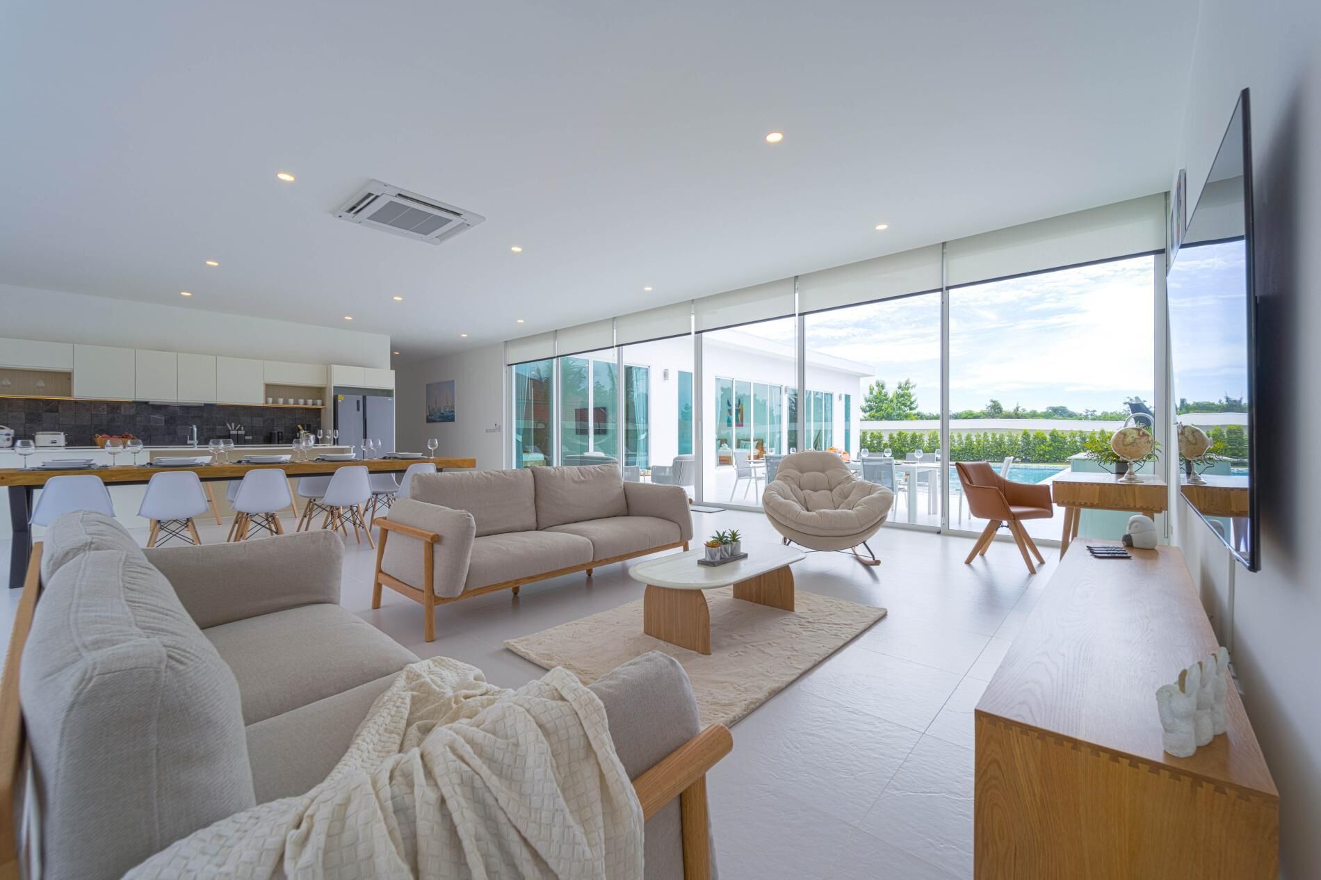 Villa - 4 soveværelser - privat pool - udsigt til pool | Opholdsområde | Fladskærms-tv