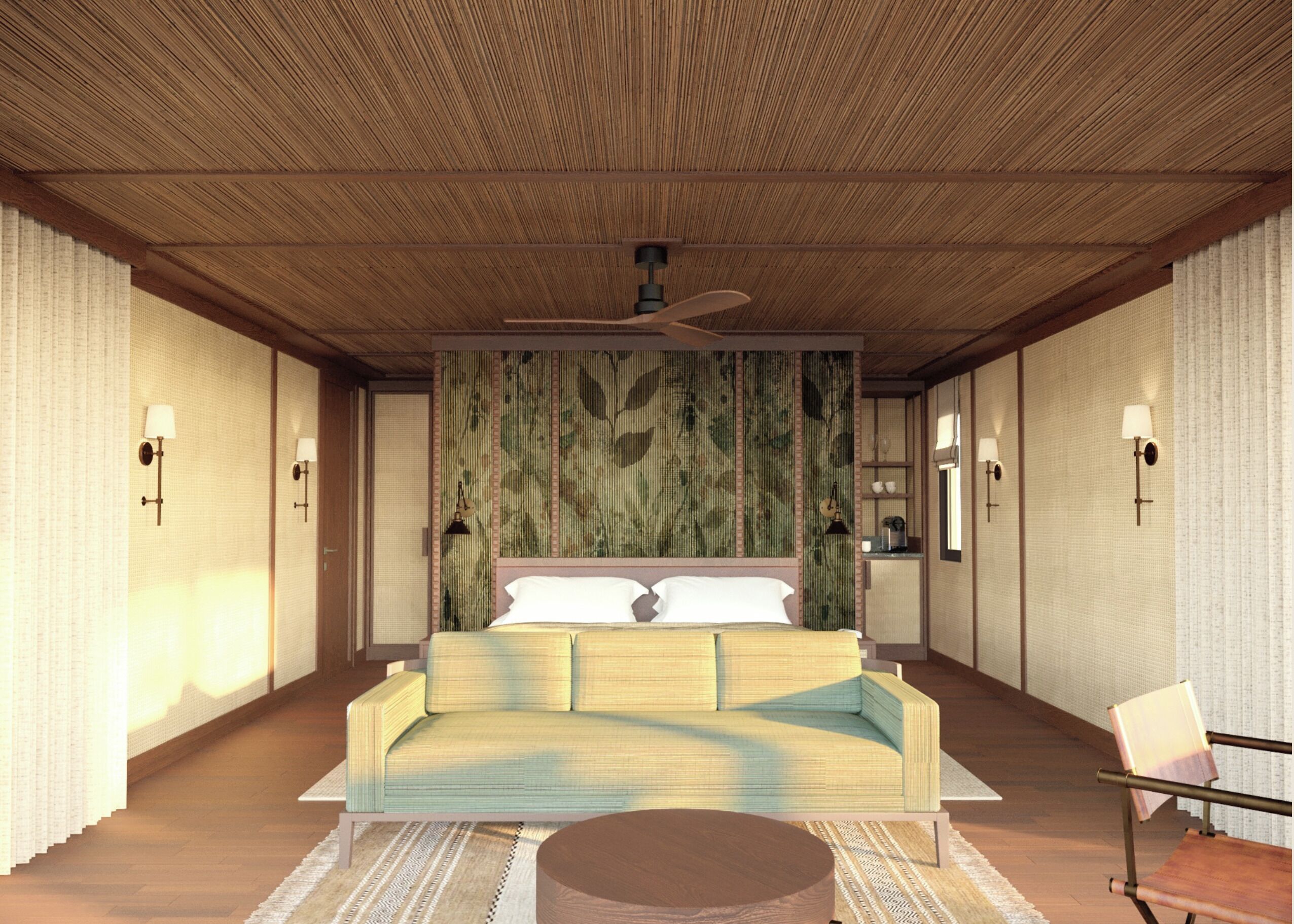 Minibar, safe på rommet, skrivebord og blendingsgardiner