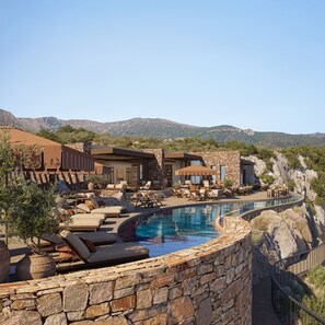 Seasonal outdoor pool, open 7:30 AM to 9:00 PM, pool umbrellas - The Revery, Elafonisi - Member of Leading Hotels of the World (Kissamos)
