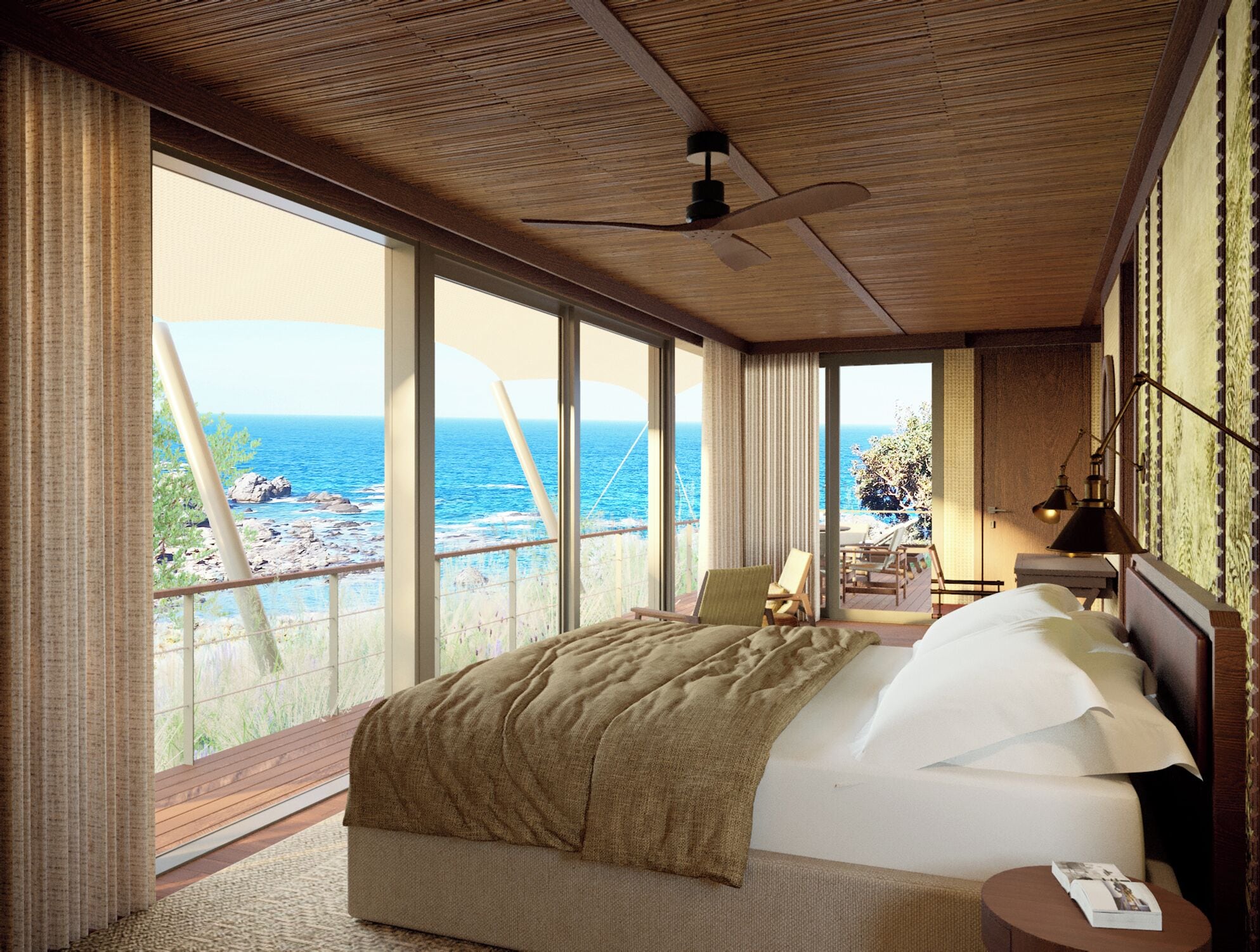 Cliffside Tented Pavilion | Minibar, in-room safe, desk, blackout curtains