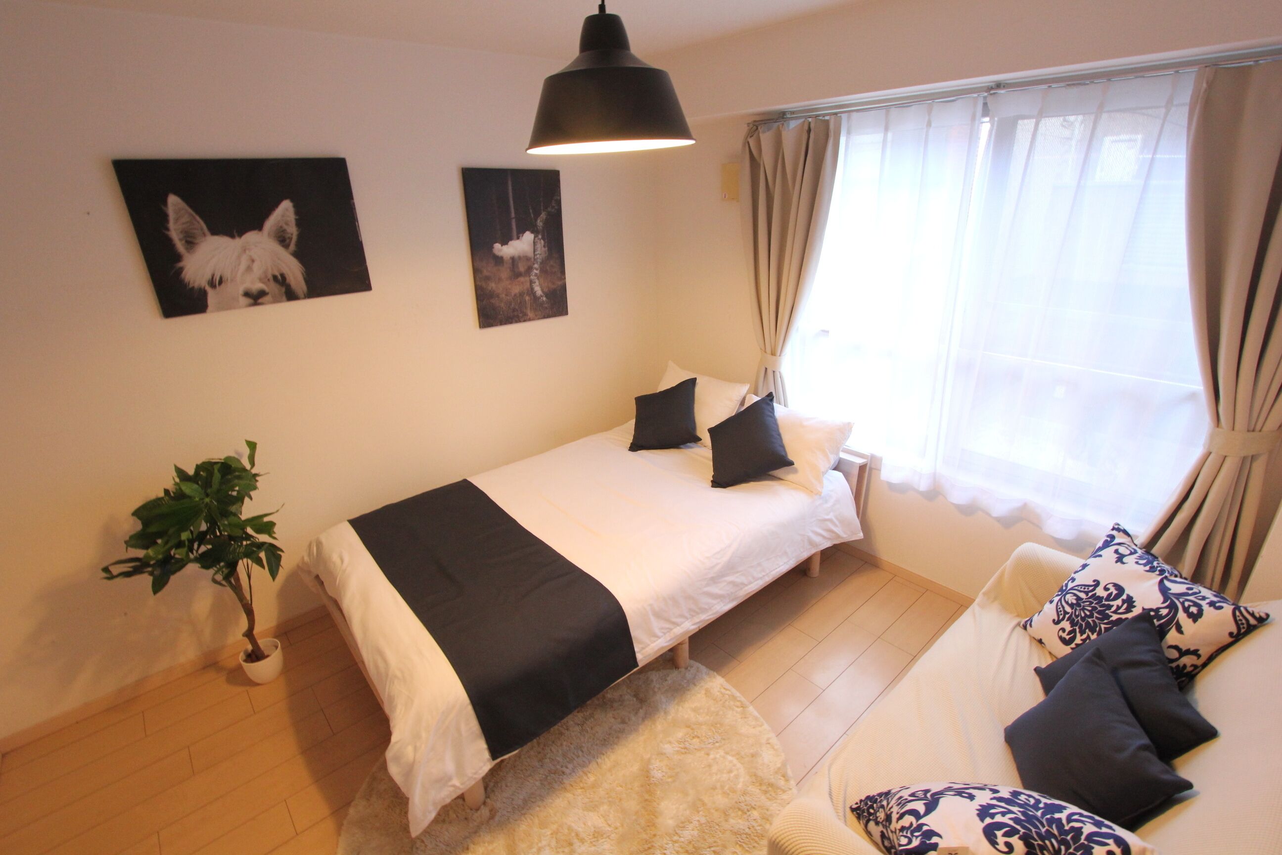 1 غرفة نوم وملاءات أسرّة