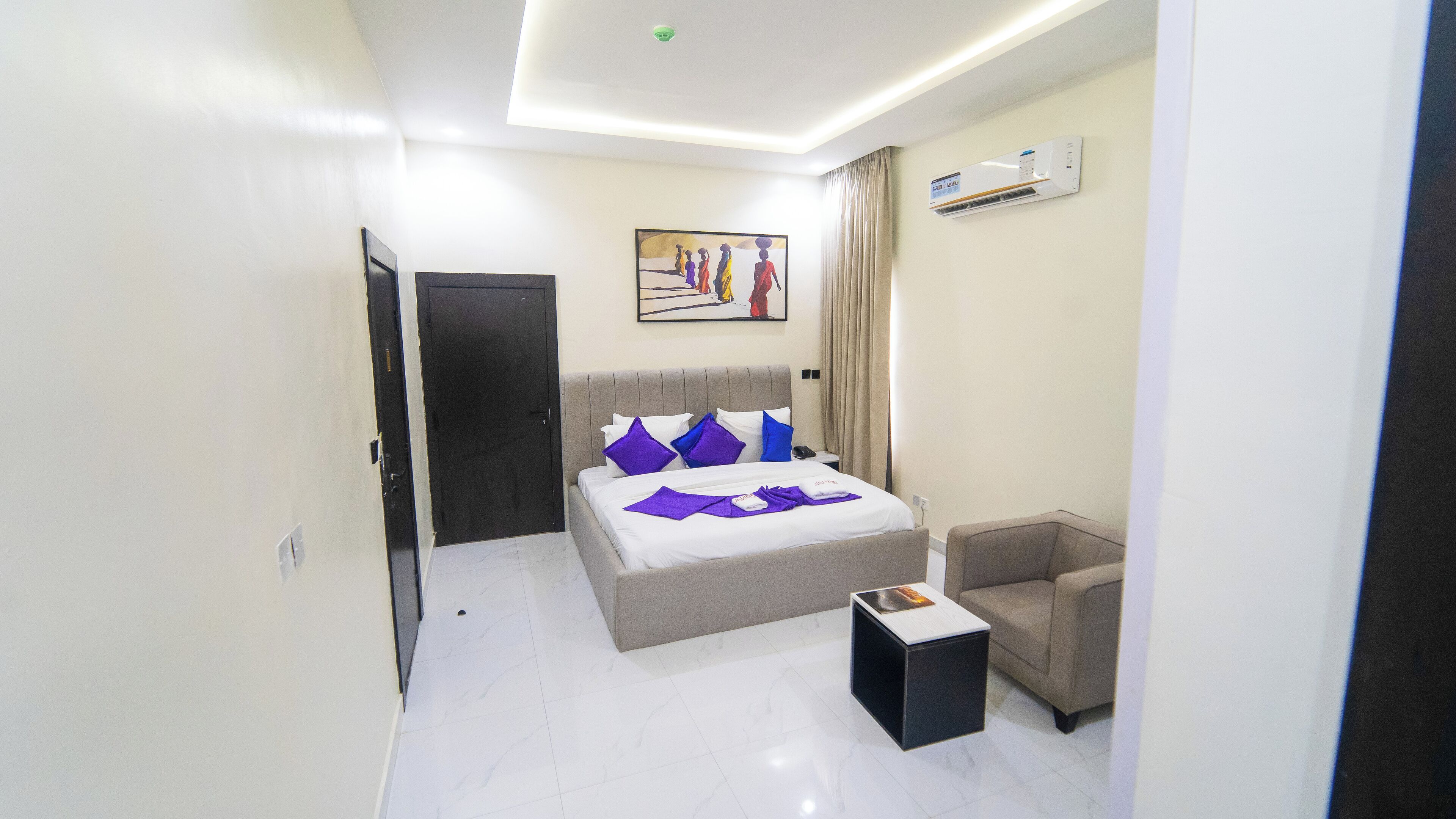 In-room safe, desk, laptop workspace, blackout drapes