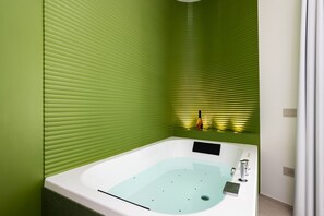 Shower, jetted bath, hair dryer, bidet