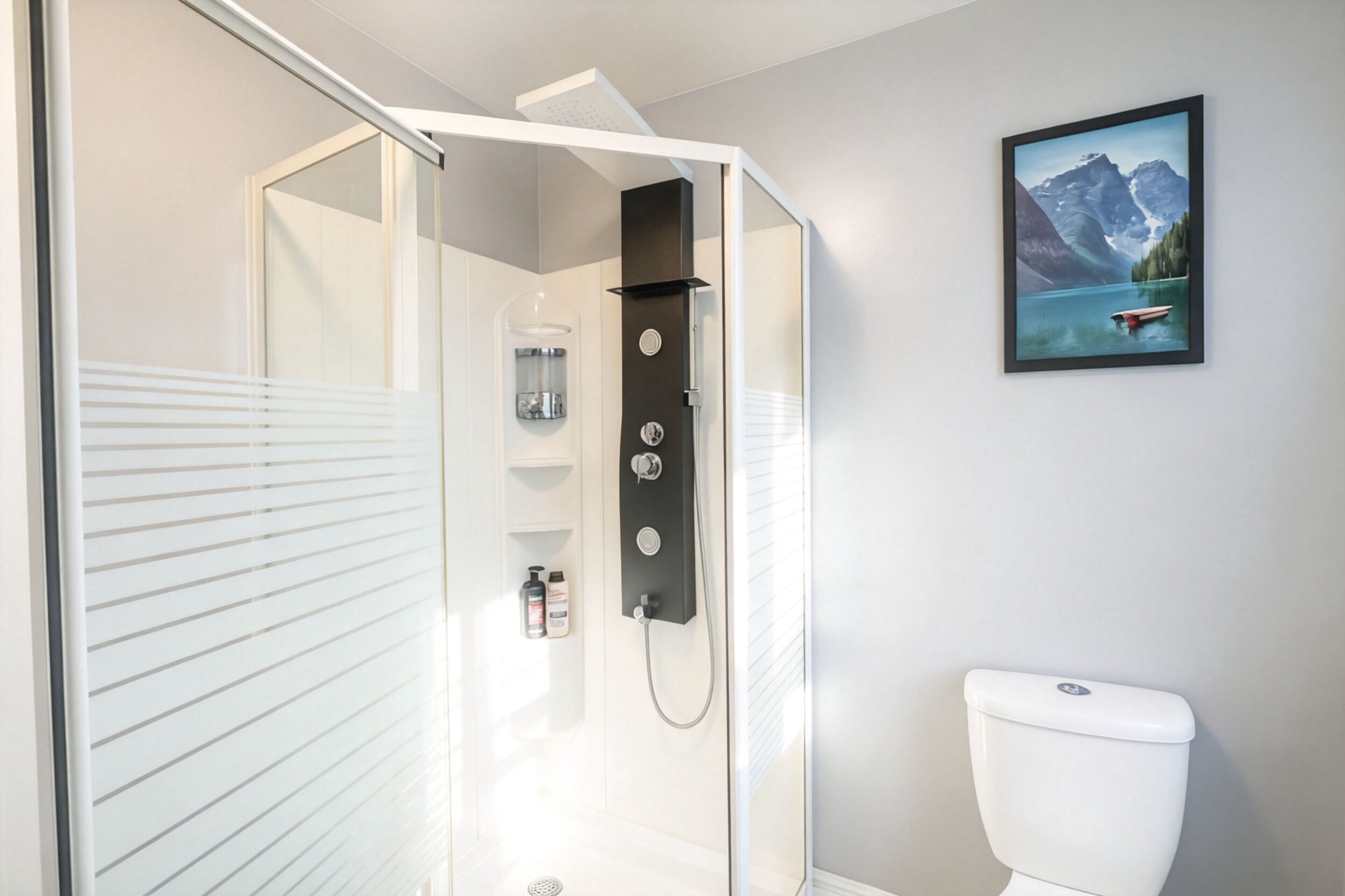 Dusche, Haartrockner, Bidet, Handtücher