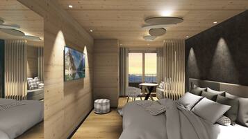 Deluxe Double or Twin Room, Mountain View | Down duvets, minibar, in-room safe, laptop workspace