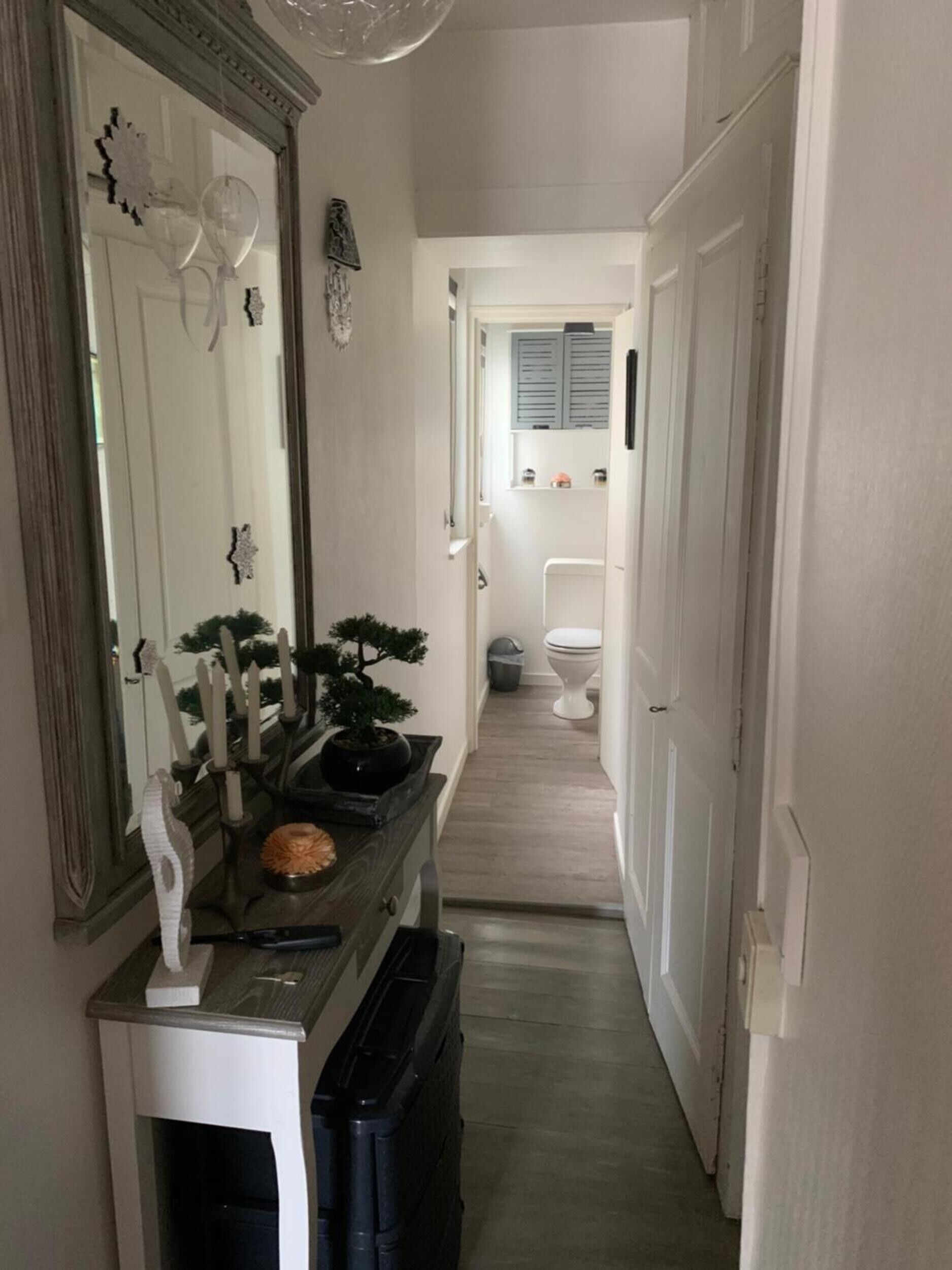 Shower, free toiletries, hair dryer