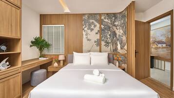 Biệt thự Deluxe, 4 phòng ngủ, quang cảnh vườn | Bàn, truy cập Internet không dây miễn phí