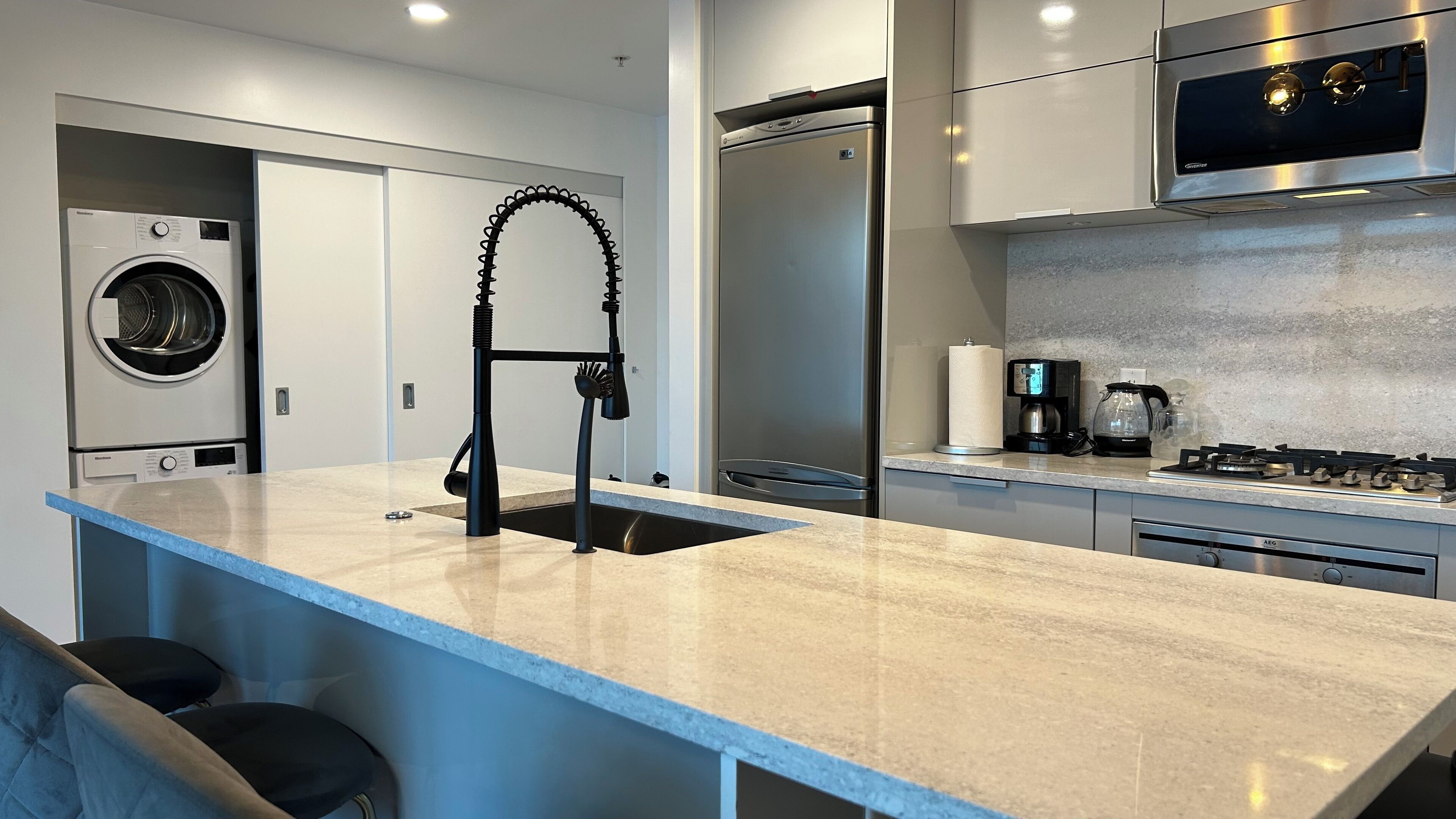 Microwave, oven, stovetop, dishwasher