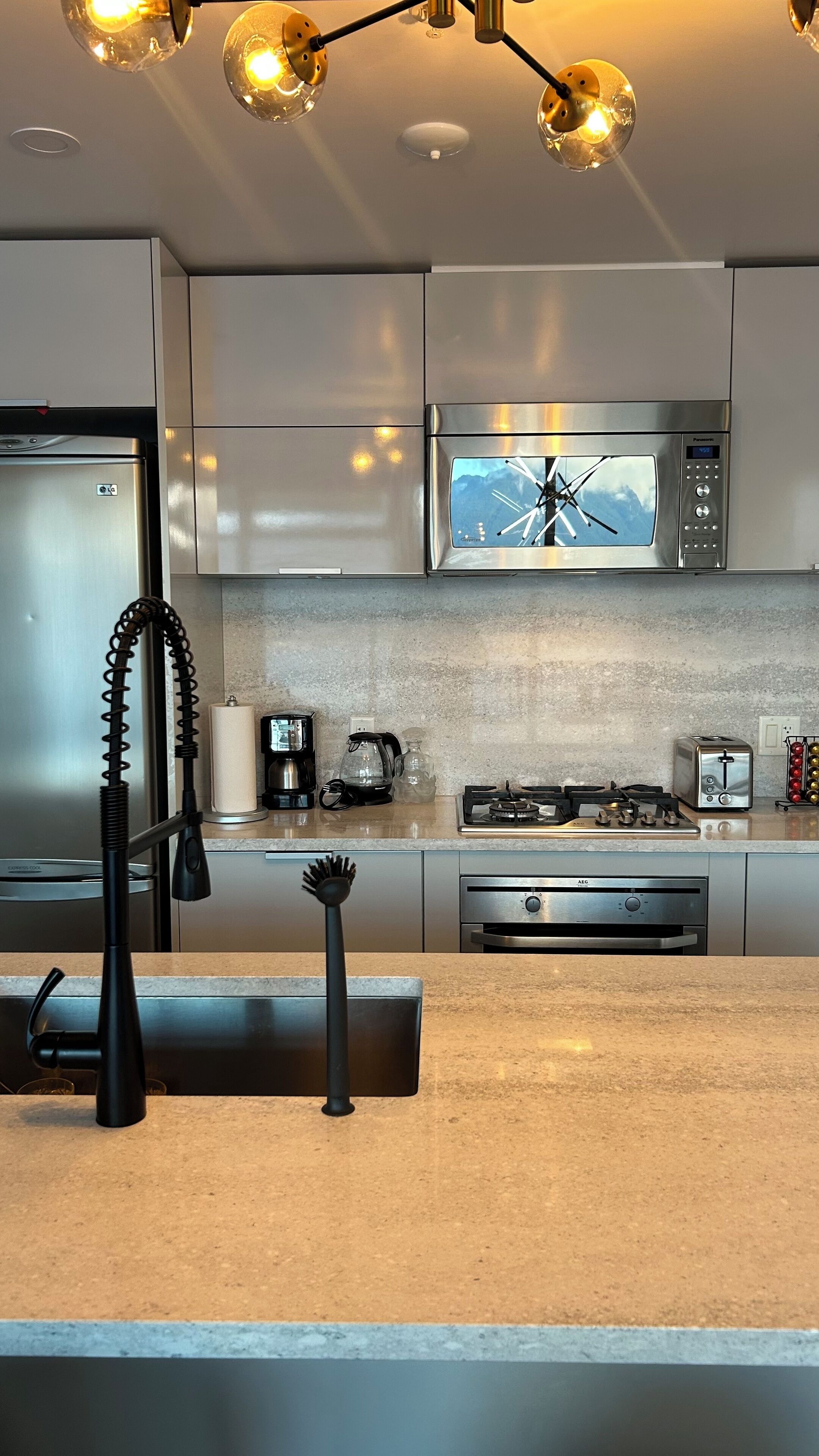 Microwave, oven, stovetop, dishwasher