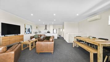 TV, DVD player, books