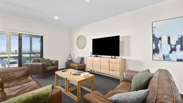 TV, DVD player, books